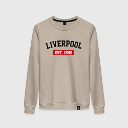 Свитшот хлопковый женский FC Liverpool Est. 1892, цвет: миндальный