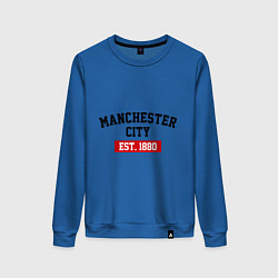 Свитшот хлопковый женский FC Manchester City Est. 1880, цвет: синий