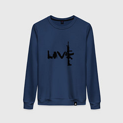 Свитшот хлопковый женский LOVE WEAPON, цвет: тёмно-синий