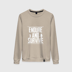 Свитшот хлопковый женский Endure & Survive, цвет: миндальный