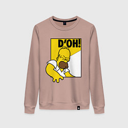 Свитшот хлопковый женский Homer D'OH!, цвет: пыльно-розовый