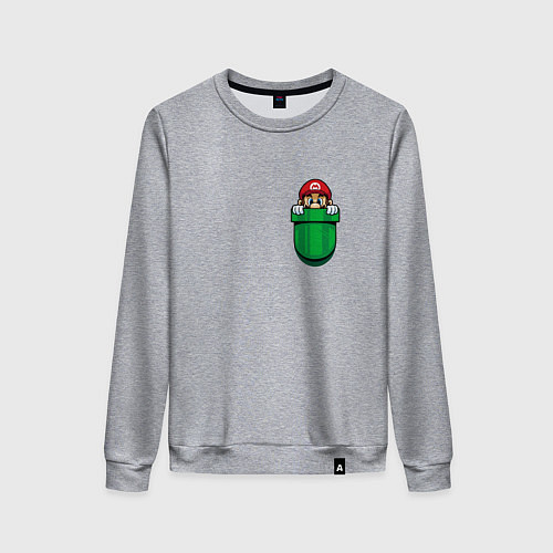 Женский свитшот Марио в кармане / Меланж – фото 1