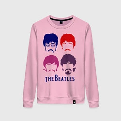 Свитшот хлопковый женский The Beatles faces, цвет: светло-розовый