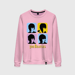 Свитшот хлопковый женский The Beatles: pop-art, цвет: светло-розовый