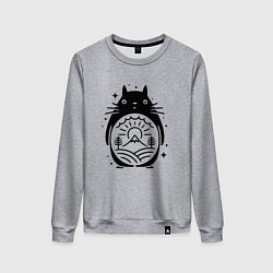Свитшот хлопковый женский Мой сосед Тоторо, цвет: меланж