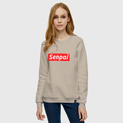 Свитшот хлопковый женский Senpai Supreme, цвет: миндальный — фото 2