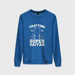 Свитшот хлопковый женский Super Saiyan Training, цвет: синий