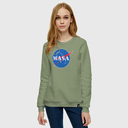 Свитшот хлопковый женский NASA: Masa, цвет: авокадо — фото 2
