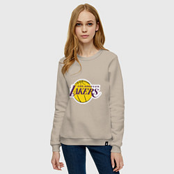 Свитшот хлопковый женский LA Lakers, цвет: миндальный — фото 2
