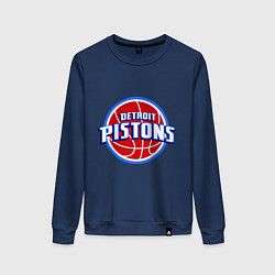 Свитшот хлопковый женский Detroit Pistons - logo, цвет: тёмно-синий