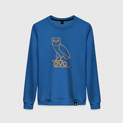 Свитшот хлопковый женский OVO Owl, цвет: синий