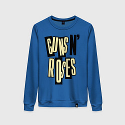 Свитшот хлопковый женский Guns n Roses: cream, цвет: синий