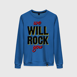 Свитшот хлопковый женский We will rock you!, цвет: синий