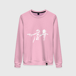 Свитшот хлопковый женский Daft Punk, цвет: светло-розовый