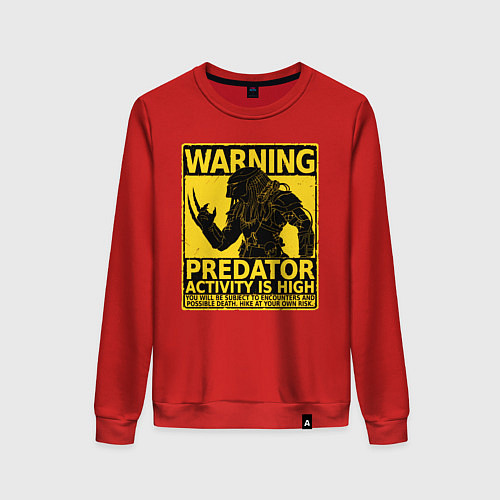 Женский свитшот Warning: Predator / Красный – фото 1