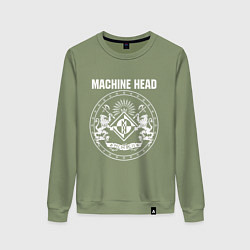 Свитшот хлопковый женский Machine Head MCMXCII, цвет: авокадо