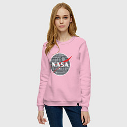 Свитшот хлопковый женский NASA: Death Star, цвет: светло-розовый — фото 2