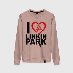 Свитшот хлопковый женский I love Linkin Park, цвет: пыльно-розовый