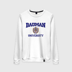 Свитшот хлопковый женский BAUMAN University, цвет: белый