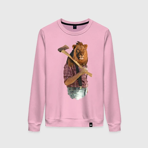 Женский свитшот Lion lumberjack / Светло-розовый – фото 1