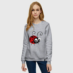 Свитшот хлопковый женский Божья коровка, цвет: меланж — фото 2