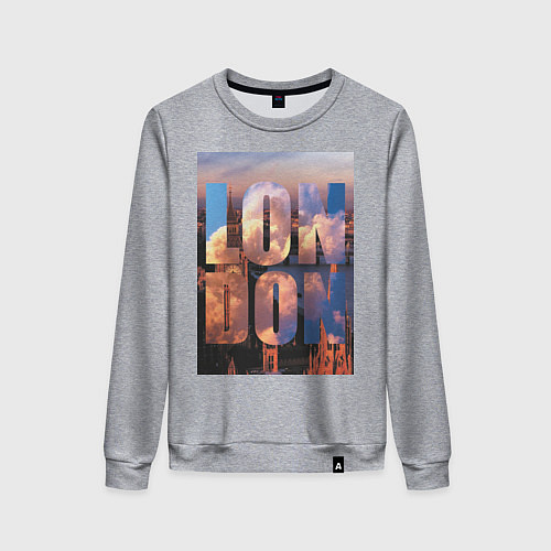 Женский свитшот London clouds / Меланж – фото 1