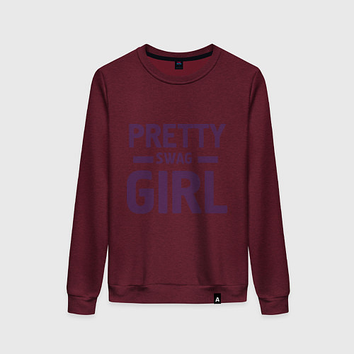 Женский свитшот Pretty SWAG Girl / Меланж-бордовый – фото 1