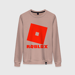 Свитшот хлопковый женский Roblox Logo, цвет: пыльно-розовый