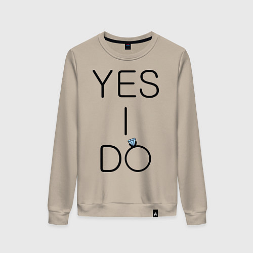 Женский свитшот Yes I Do / Миндальный – фото 1