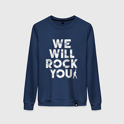 Свитшот хлопковый женский We Wil Rock You, цвет: тёмно-синий