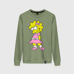 Свитшот хлопковый женский Лиза милашка, цвет: авокадо