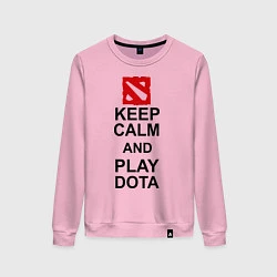 Свитшот хлопковый женский Keep Calm & Play Dota, цвет: светло-розовый