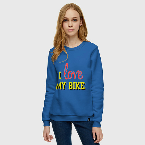 Женский свитшот I love my bike / Синий – фото 3