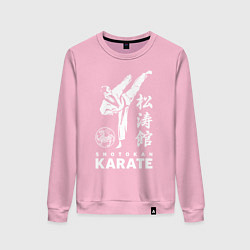Свитшот хлопковый женский Шотокан Каратэ, цвет: светло-розовый