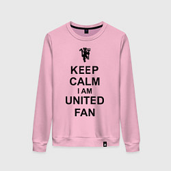 Свитшот хлопковый женский Keep Calm & United fan, цвет: светло-розовый