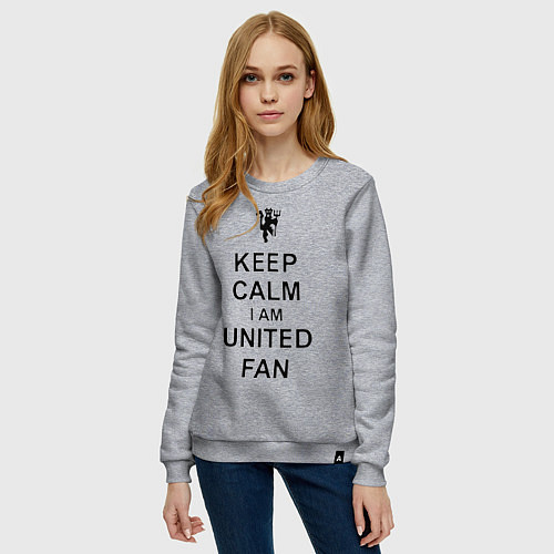 Женский свитшот Keep Calm & United fan / Меланж – фото 3