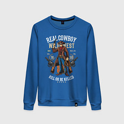 Свитшот хлопковый женский Real Cowboy, цвет: синий