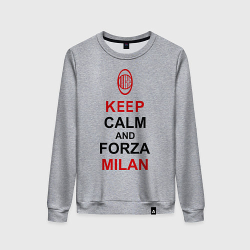 Женский свитшот Keep Calm & Forza Milan / Меланж – фото 1