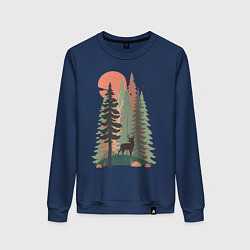 Свитшот хлопковый женский Forest Adventure, цвет: тёмно-синий