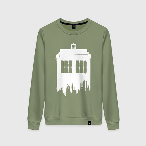 Женский свитшот Тардис white - Доктор Кто / Авокадо – фото 1
