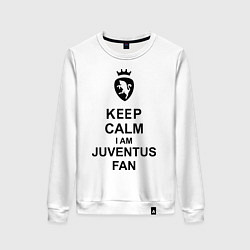 Свитшот хлопковый женский Keep Calm & Juventus fan цвета белый — фото 1