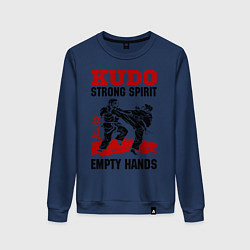 Свитшот хлопковый женский Kudo: Strong Spirit, цвет: тёмно-синий