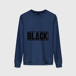 Свитшот хлопковый женский BLACK цвета тёмно-синий — фото 1