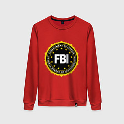 Свитшот хлопковый женский FBI Departament, цвет: красный