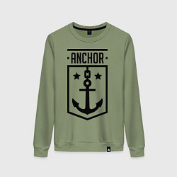 Свитшот хлопковый женский Anchor Shield, цвет: авокадо