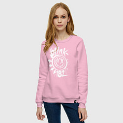 Свитшот хлопковый женский Blink-182: Smile, цвет: светло-розовый — фото 2