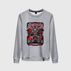Свитшот хлопковый женский Metallica: Robot Style, цвет: меланж