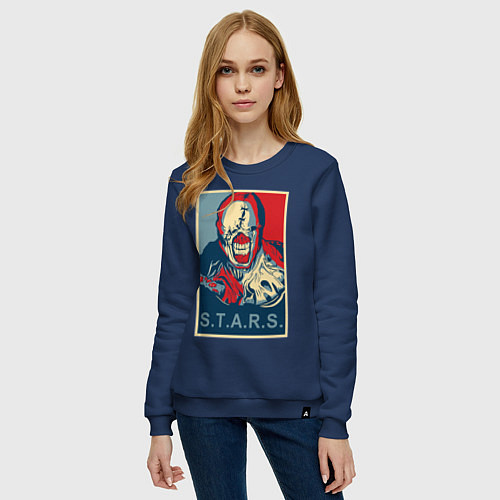 Женский свитшот STARS / Тёмно-синий – фото 3