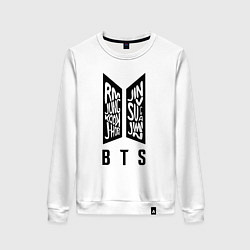 Свитшот хлопковый женский BTS Band, цвет: белый