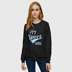 Свитшот хлопковый женский Sport girl цвета черный — фото 2